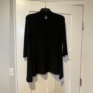 Joseph Ribkoff black a-line tunic with T bar neck cutout